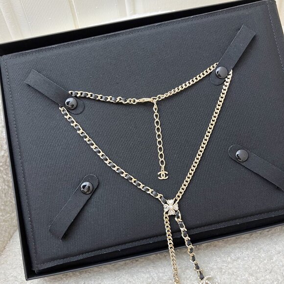 CHANEL Jewelry - Authentic Chanel 25B Flower Star Leather Necklace